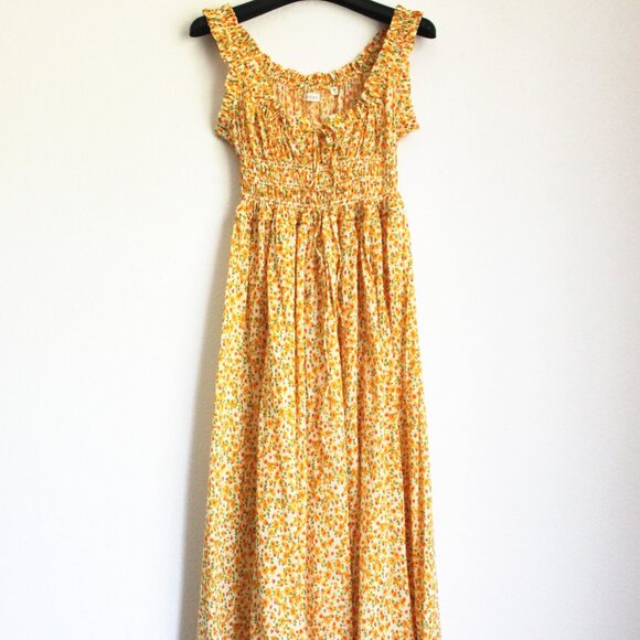 New Doen Emmaretta Floral Cotton Midi-Dress, Size XS - Picture 1 of 11